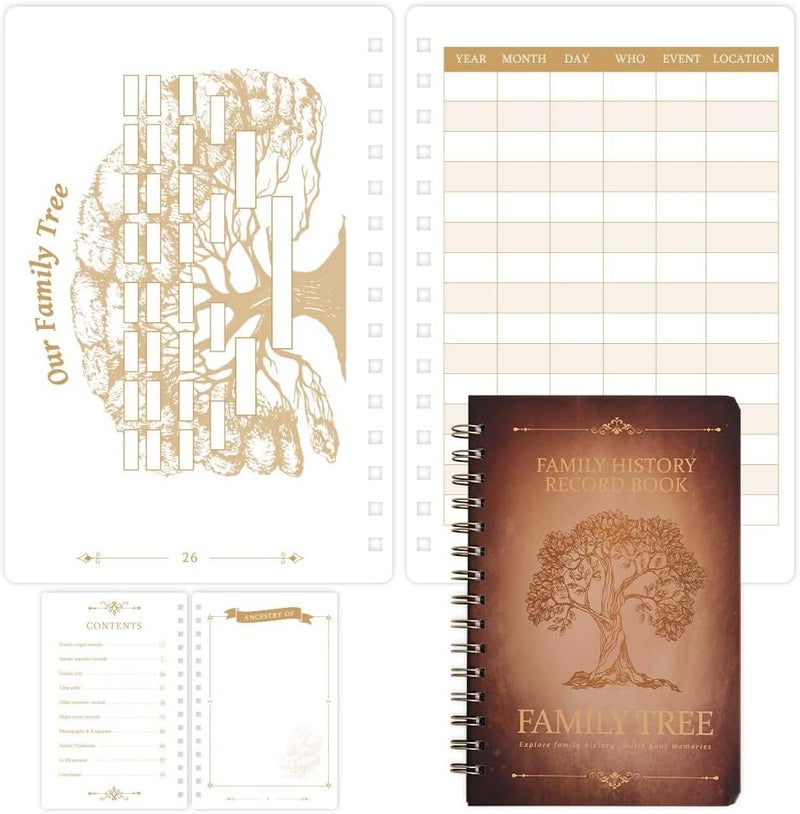 icceemee Family History Book: A Record of Our Family Tree, Includes Genealogy Charts, Room for 100 Ancestors/Family Photo and so Much More 8.3''x 5.6'' - Image 2